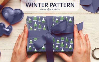 Snow covered pine trees pattern Snow covered pine trees pattern
