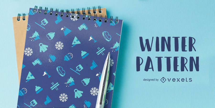 Winter ski themed pattern Winter ski themed pattern