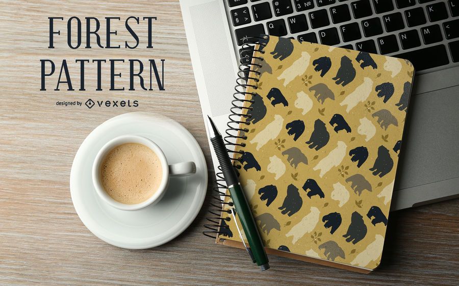 Forest bear silhouette pattern Forest bear silhouette pattern