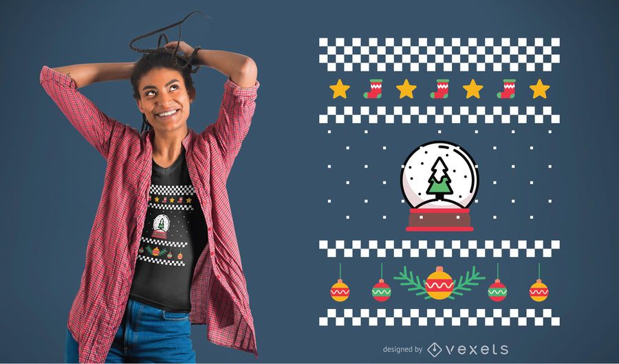 Ugly sweater elements t-shirt design Ugly sweater elements t-shirt design