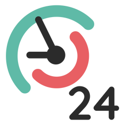 Icono de contacto 24 horas Diseño PNG