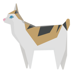 American bobtail cat geometric illustration PNG Design
