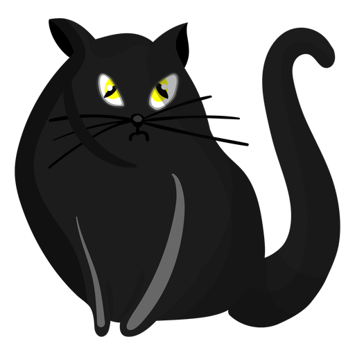 Black cat illustration PNG Design