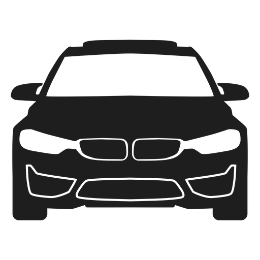 Bmw car front view silhouette PNG Design