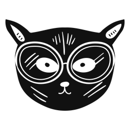 Cat with glasses hand drawn PNG Design Transparent PNG