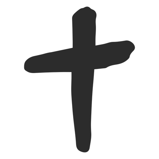 Icono de garabato de cruz cristiana Diseño PNG