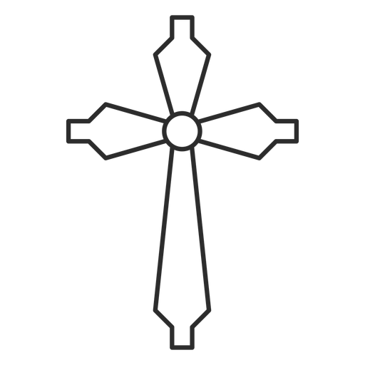 Icono de trazo de cruz cristiana Diseño PNG