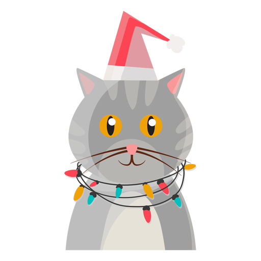 Icono de gato de Navidad Diseño PNG