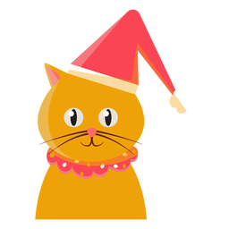 Icono de gato sombrero de navidad Diseño PNG