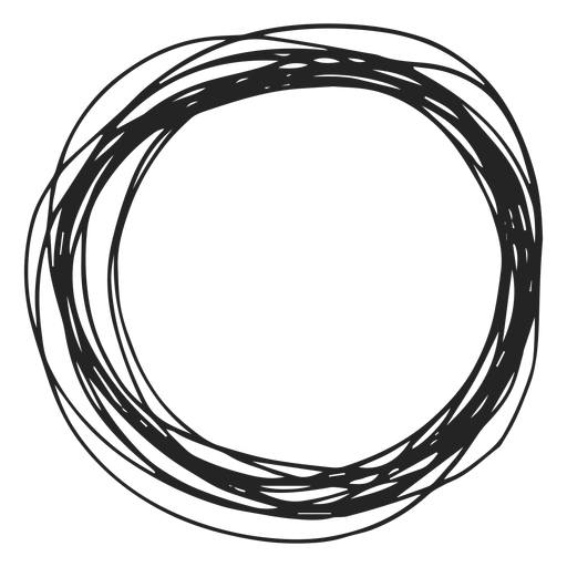Elemento de garabato circular Diseño PNG