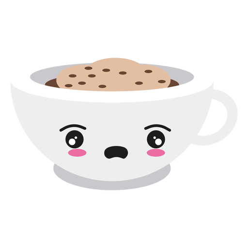Disappointed kawaii face coffee cup - Transparent PNG ...