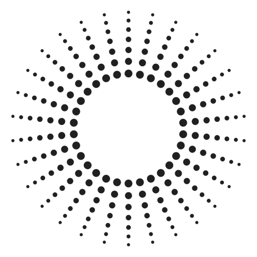 Ícone de círculo de raios pontilhados Desenho PNG