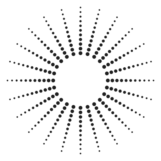 Gepunktete Sonnenstrahlen Kreissymbol PNG-Design