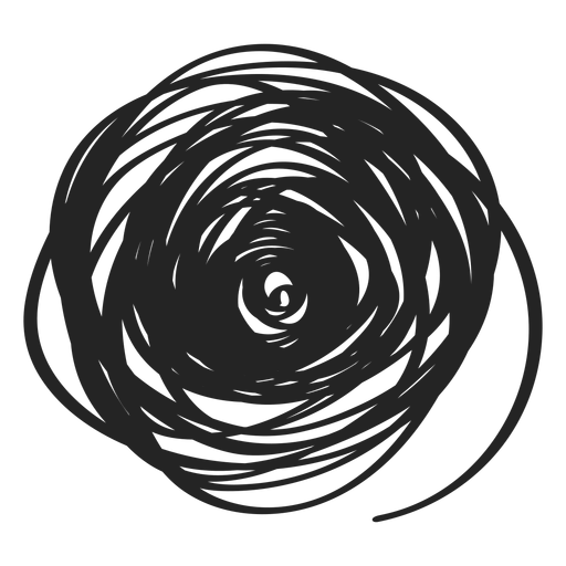 Filled circle scribble PNG Design