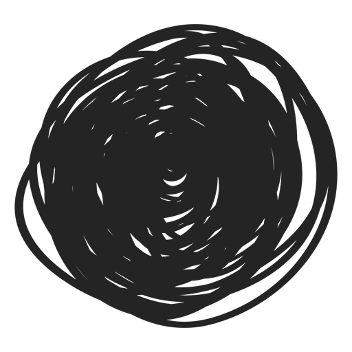 Filled circle scribble element PNG Design