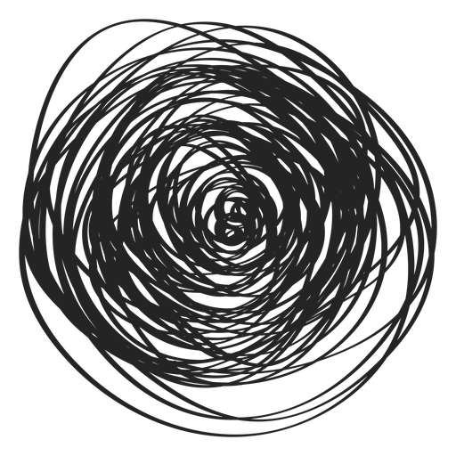 Filled circle scribble icon PNG Design