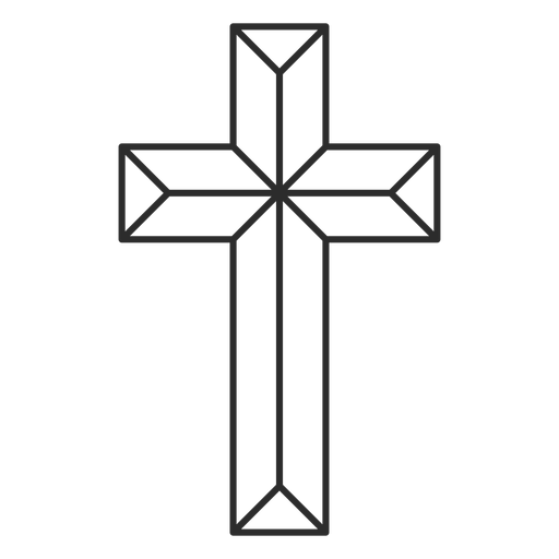 Geometrische christliche Kreuzikone PNG-Design