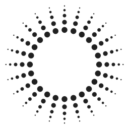 Halftone rays circle icon PNG Design