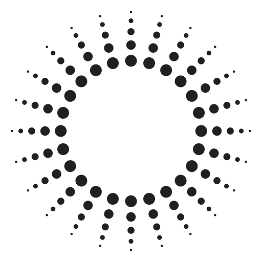 Halftone rays circle icon