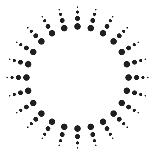 Círculo de raios solares de meio-tom Desenho PNG