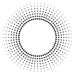 Icono de círculo de rayos de sol de semitono Diseño PNG