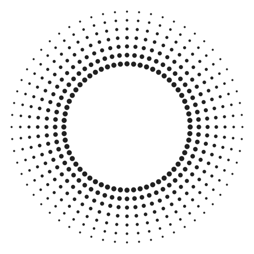 Ícone de círculo de raios solares em meio-tom Desenho PNG