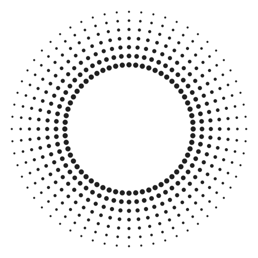 Halbton-Sonnenstrahlen-Kreis-Symbol PNG-Design