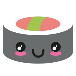 Glückliches kawaii Gesichtsushi-Symbol PNG-Design