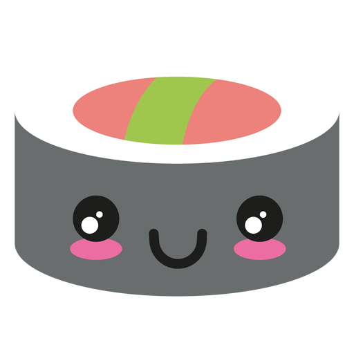 ?cone de sushi de rosto kawaii feliz