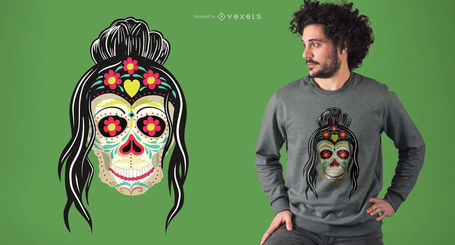 Woman skull t-shirt design Woman skull t-shirt design