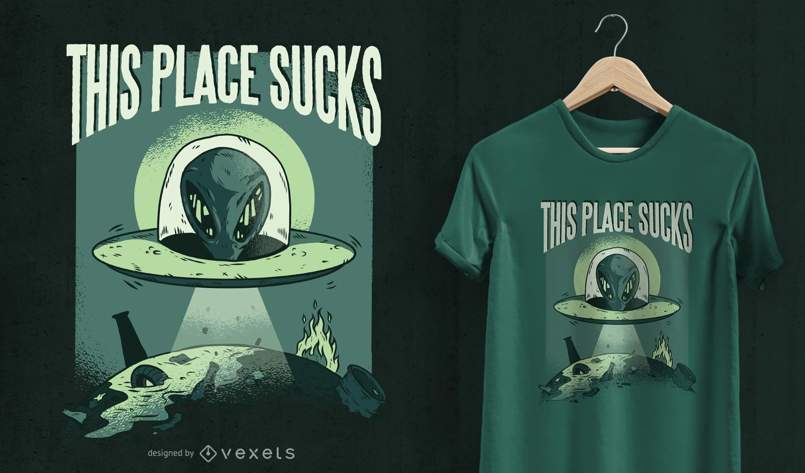 Dieser Ort saugt UFO T-Shirt Design