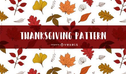 Hojas de otoño patrón de acción de gracias