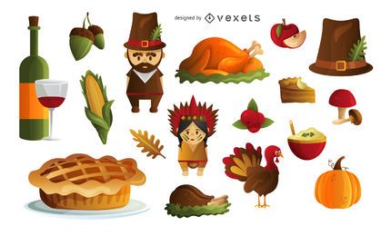 Thanksgiving elements set Thanksgiving elements set