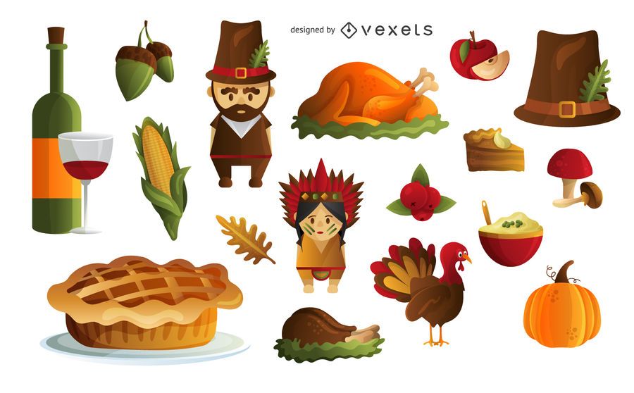 Thanksgiving elements set Thanksgiving elements set