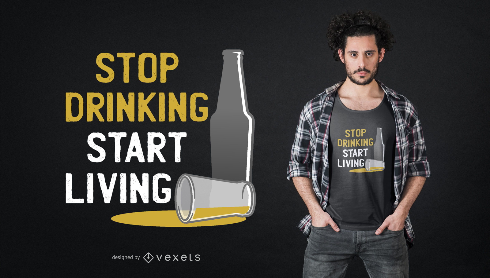 Pare de beber design de camiseta