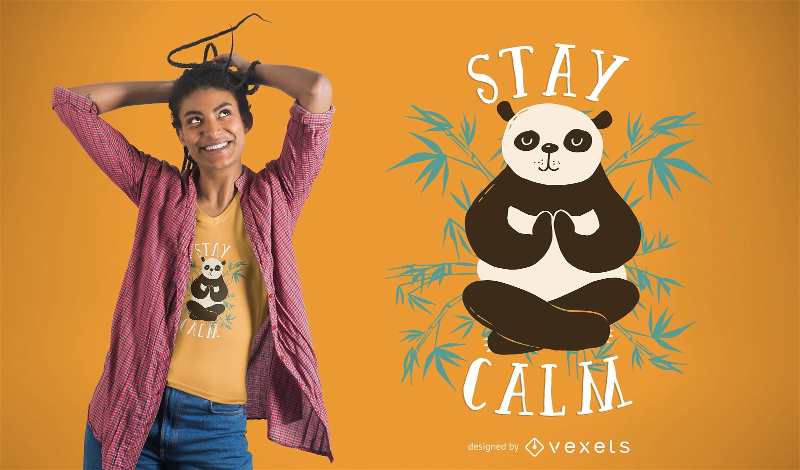 Design de t-shirt do Panda Stay Calm