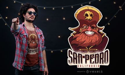 Projeto do t-shirt do pirata de San Pedro Projeto do t-shirt do pirata de San Pedro