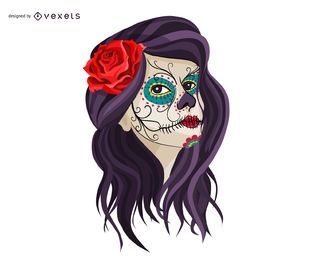 Niña mexicana cráneo maquillaje Niña mexicana cráneo maquillaje