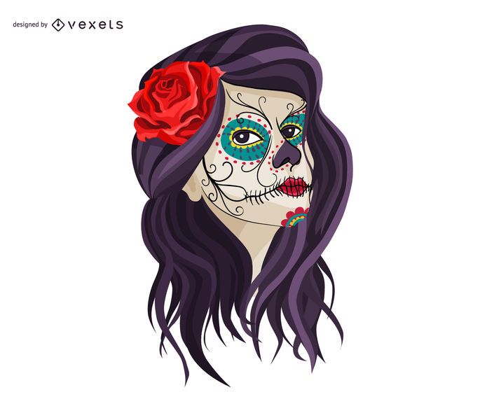 Maquillaje de calavera de niña mexicana Maquillaje de calavera de niña mexicana