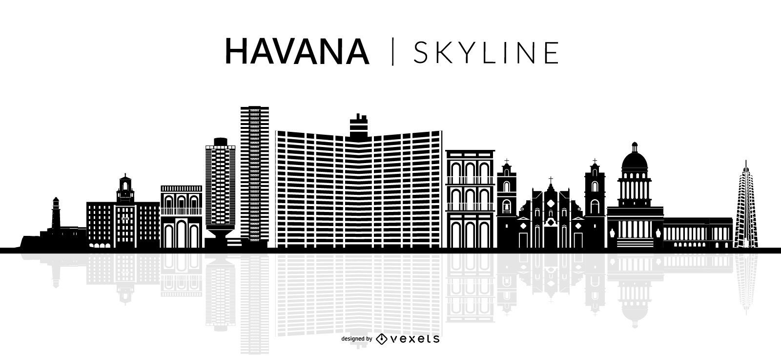 Havanna City Skyline Silhouette