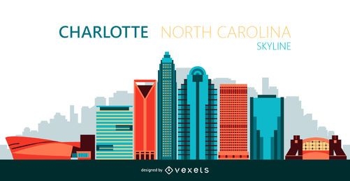 Charlotte city skyline illustration
