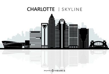 Charlotte City Skyline Silhouette