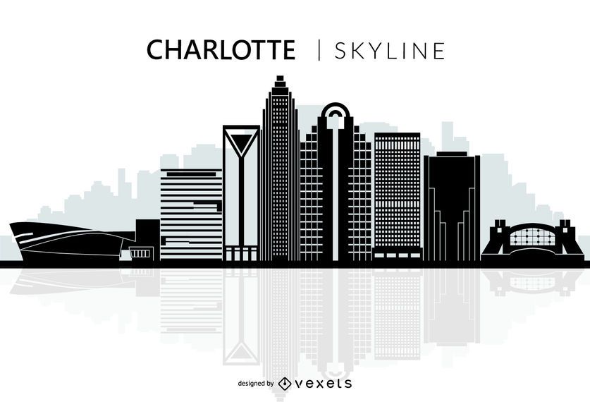 Silueta de horizonte de la ciudad de Charlotte Silueta de horizonte de la ciudad de Charlotte