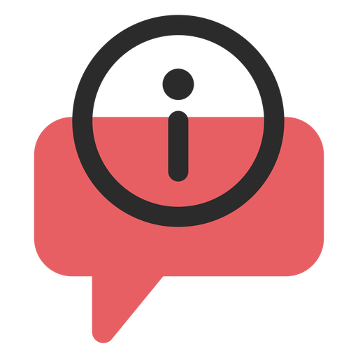 Info speech bubble contact icon PNG Design