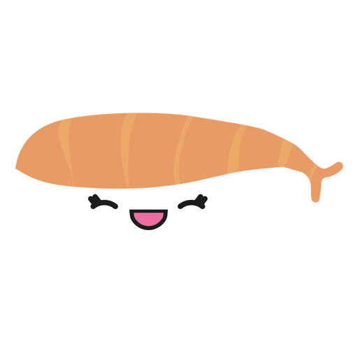 Icono de sushi bajo de cara kawaii Diseño PNG
