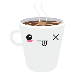 Kawaii face coffee cup PNG Design