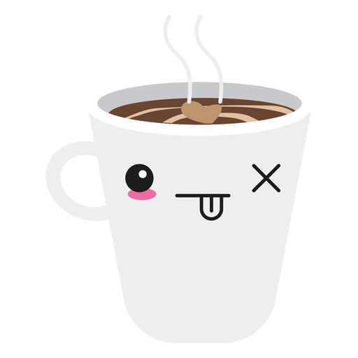 Kawaii Gesicht Kaffeetasse PNG-Design