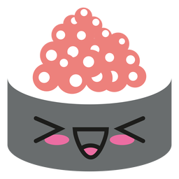 Kawaii cara de sushi caviar de salmão Desenho PNG