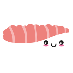 Kawaii face salmon sashimi sushi Transparent PNG