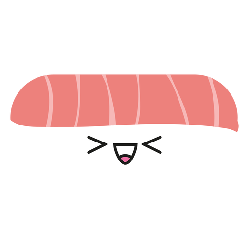 Icono de sushi de salmón de cara kawaii